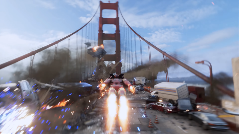 Each Avenger has their own unique gameplay feel, like Iron Man soaring through the air shooting his repulsor blasts.